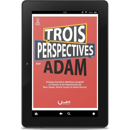 Première de couverture de l'ePub « Trois perspectives sur Adam » collectif sous dir. Matthieu MOURY