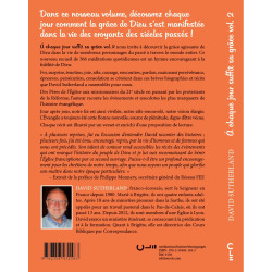 4e de couverture du livre "À chaque jour suffit sa grâce vol. 2" de David Sutherland aux Éditions Clé.